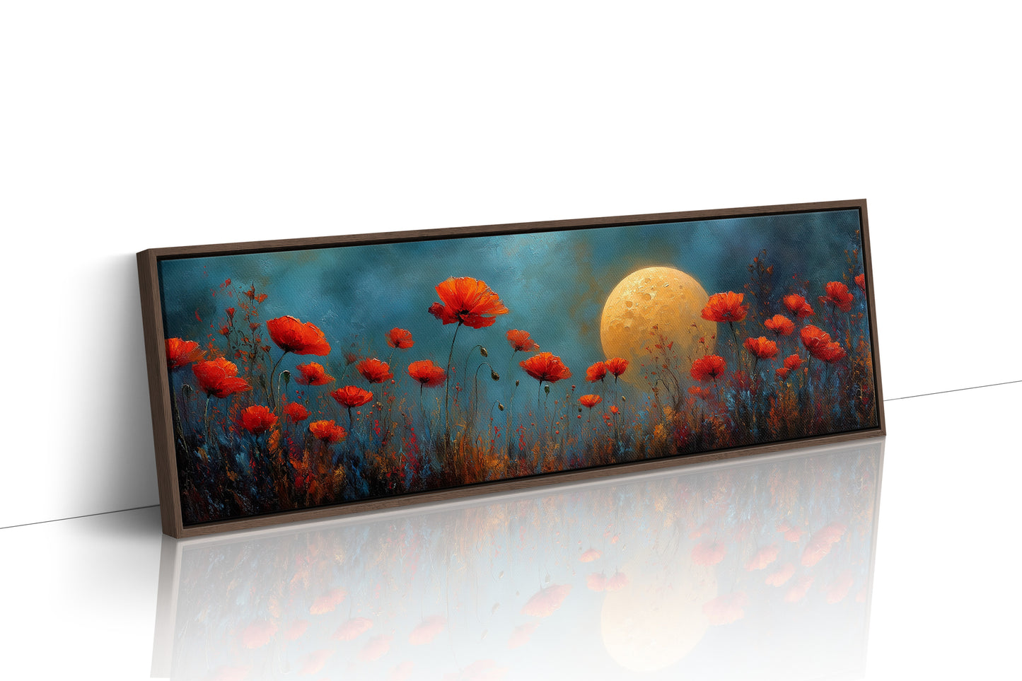 Moonlit Red Poppy Field Dreamscape