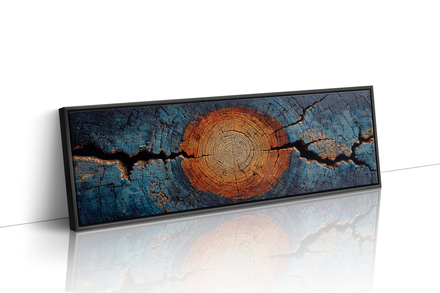 Blue and Copper Tree Ring Abstract
