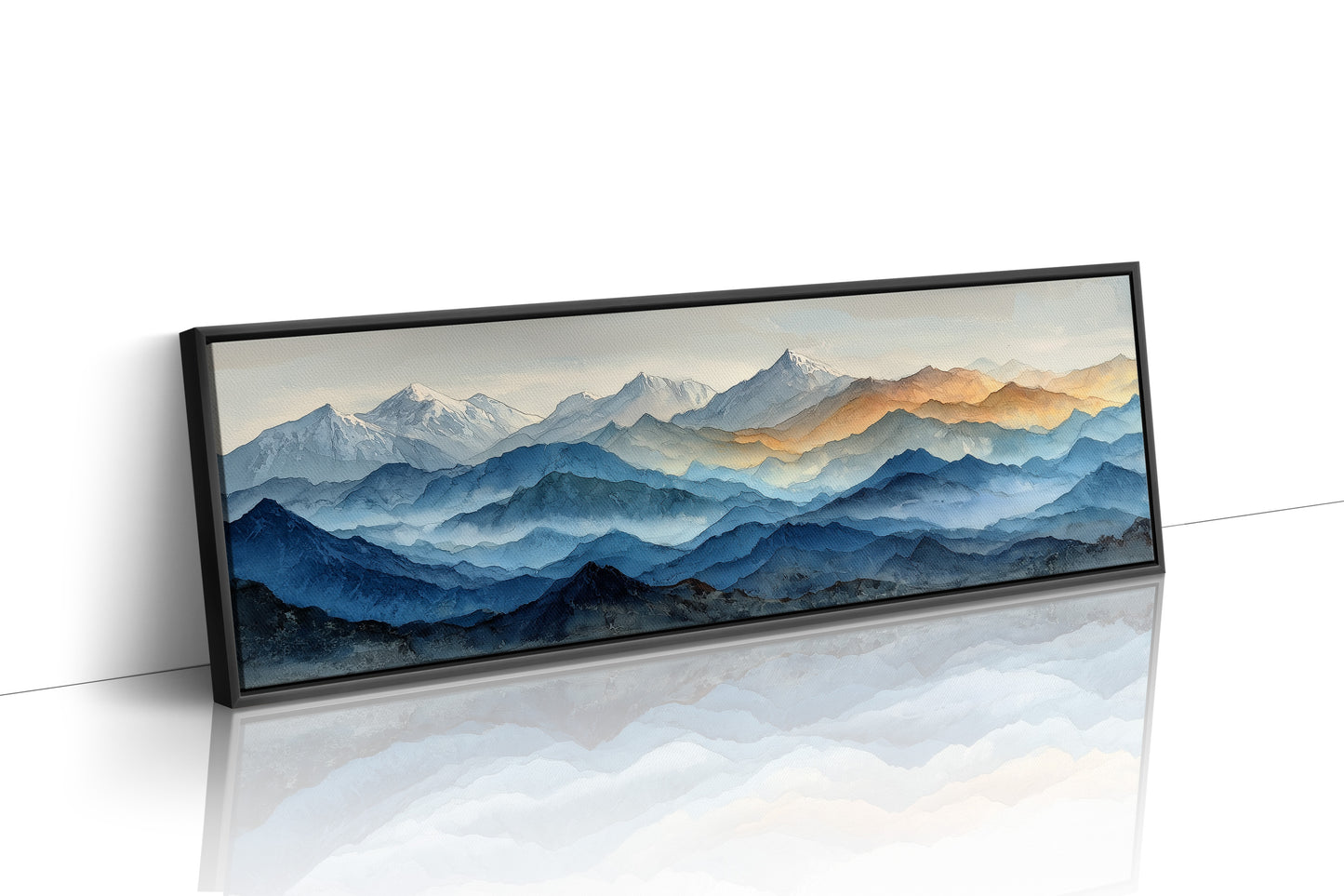 Misty Blue Mountain Range Landscape