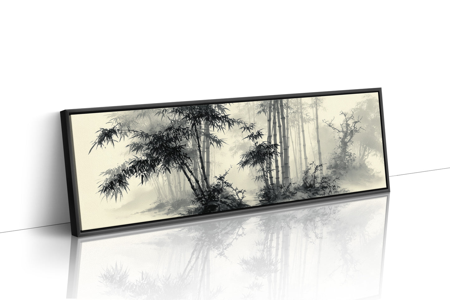 Misty Bamboo Grove Ink Landscape