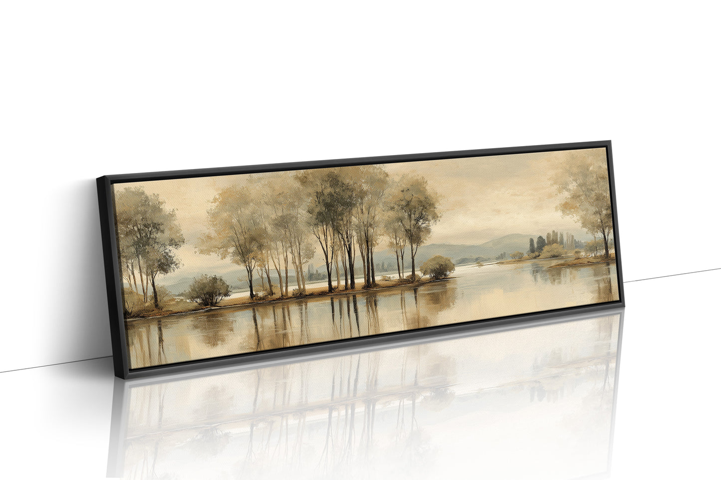 Quiet Lakeside Trees In Soft Golden Light