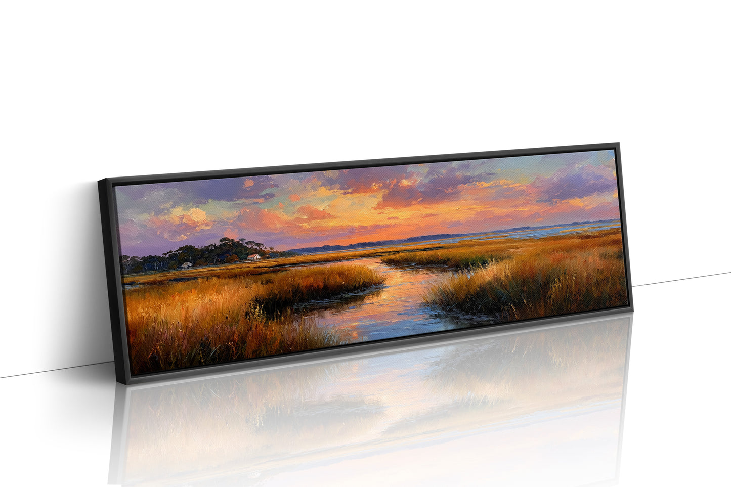 Golden Marsh Beneath A Painted Sky