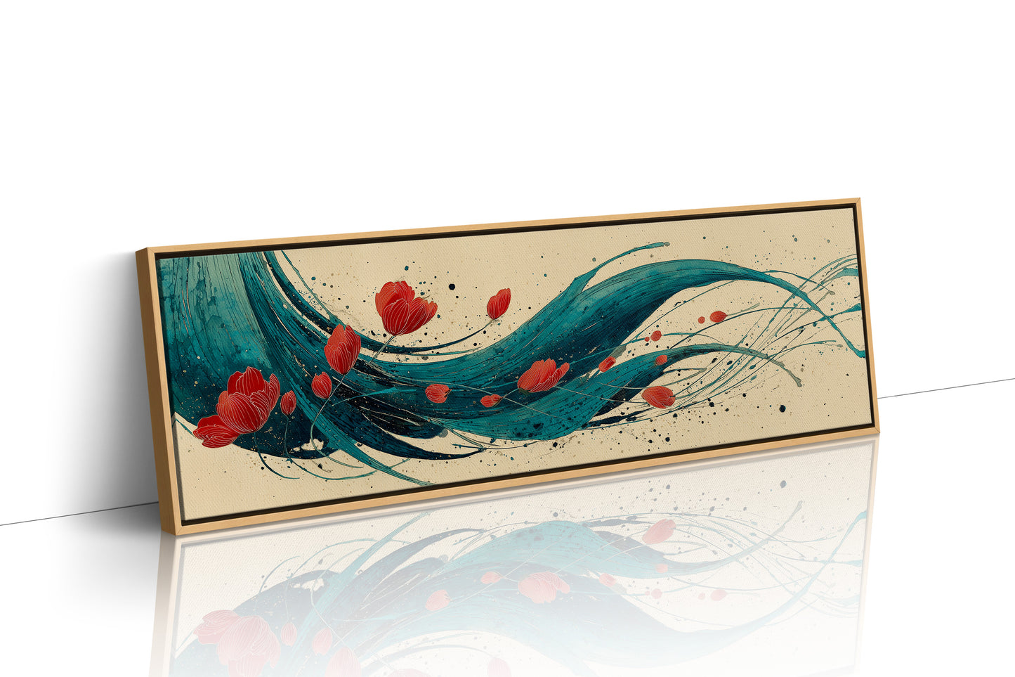 Petals Adrift on Teal Currents