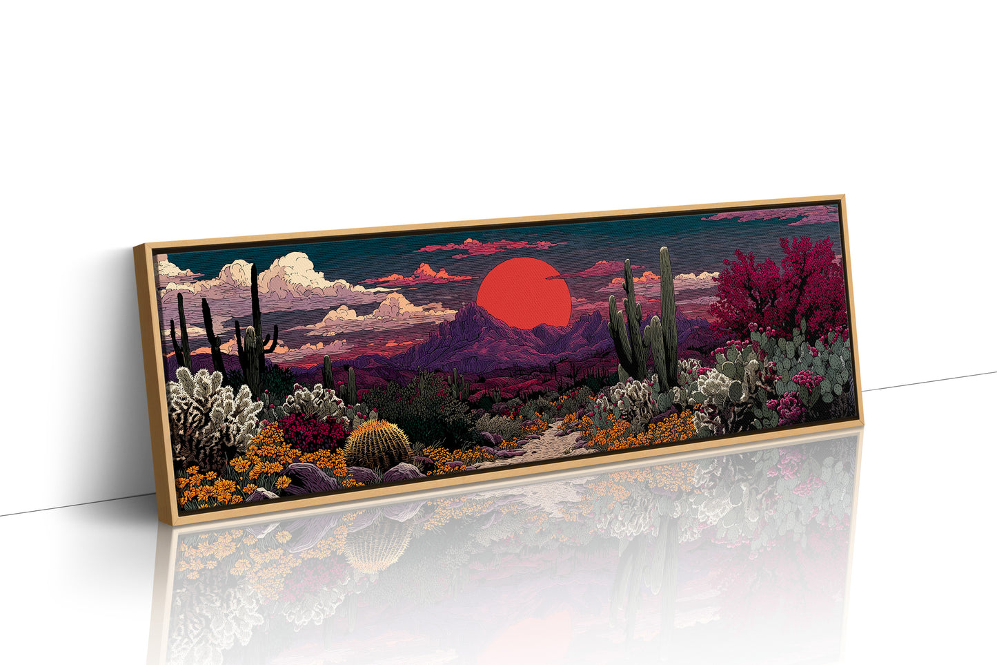 Desert Path Beneath the Crimson Sun