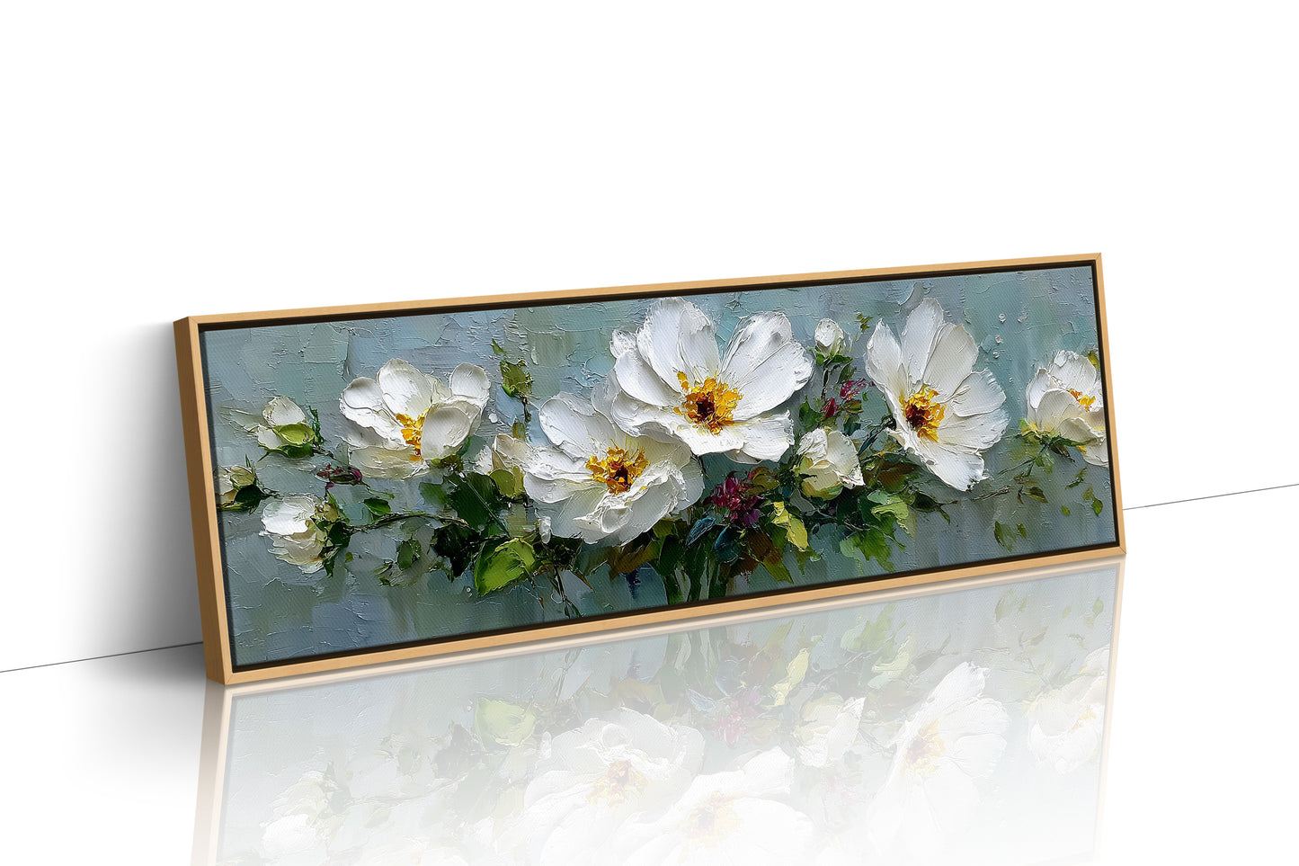 White Garden Blossoms In Soft Relief