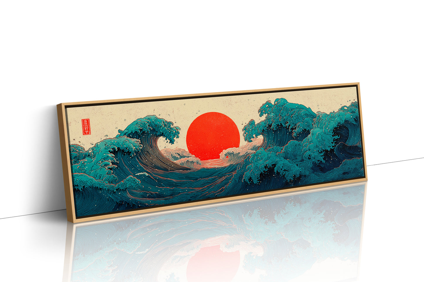 Crimson Sun Rising Over Ocean Waves