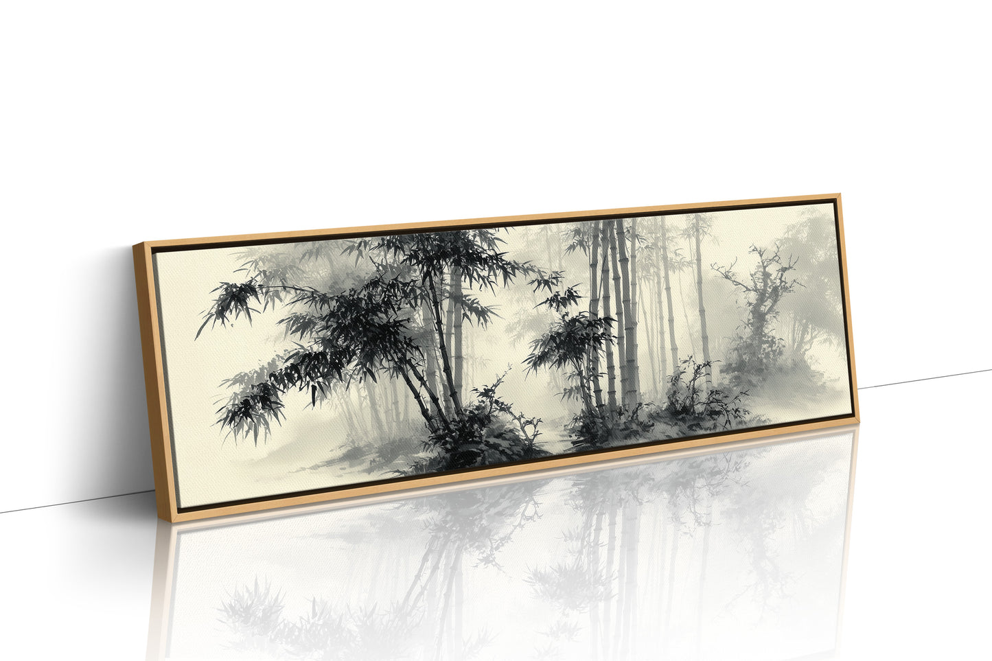 Misty Bamboo Grove Ink Landscape
