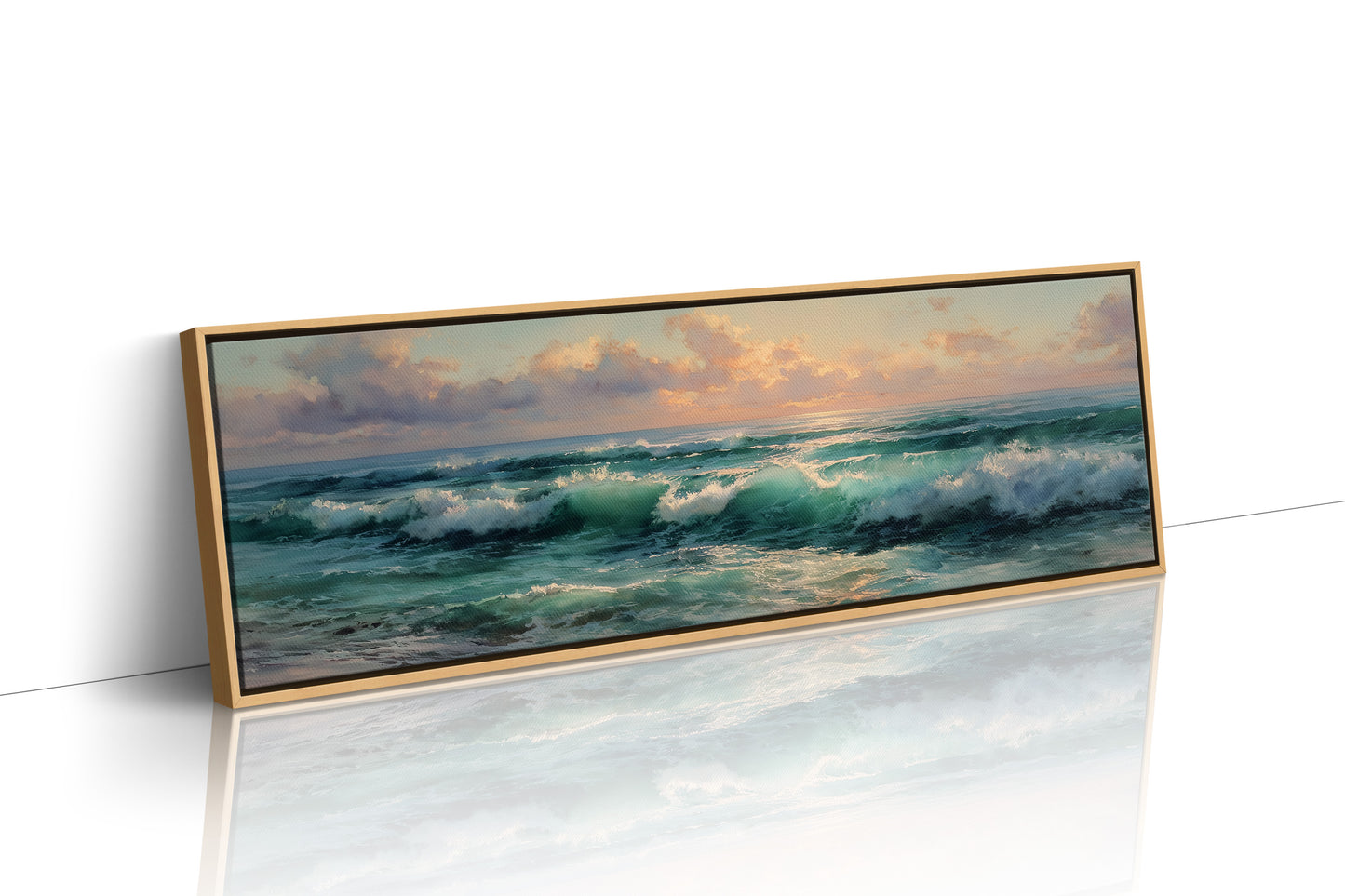 Golden Light Over Rolling Ocean Waves