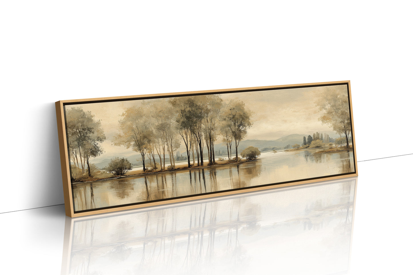 Quiet Lakeside Trees In Soft Golden Light