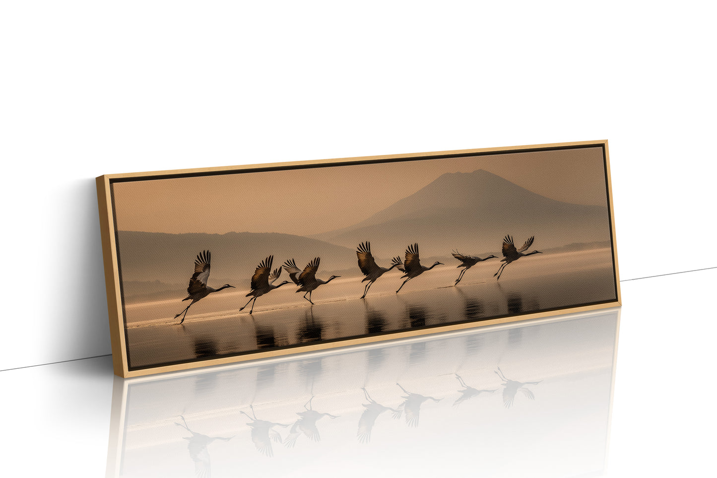 Cranes Rising Across Quiet Waters