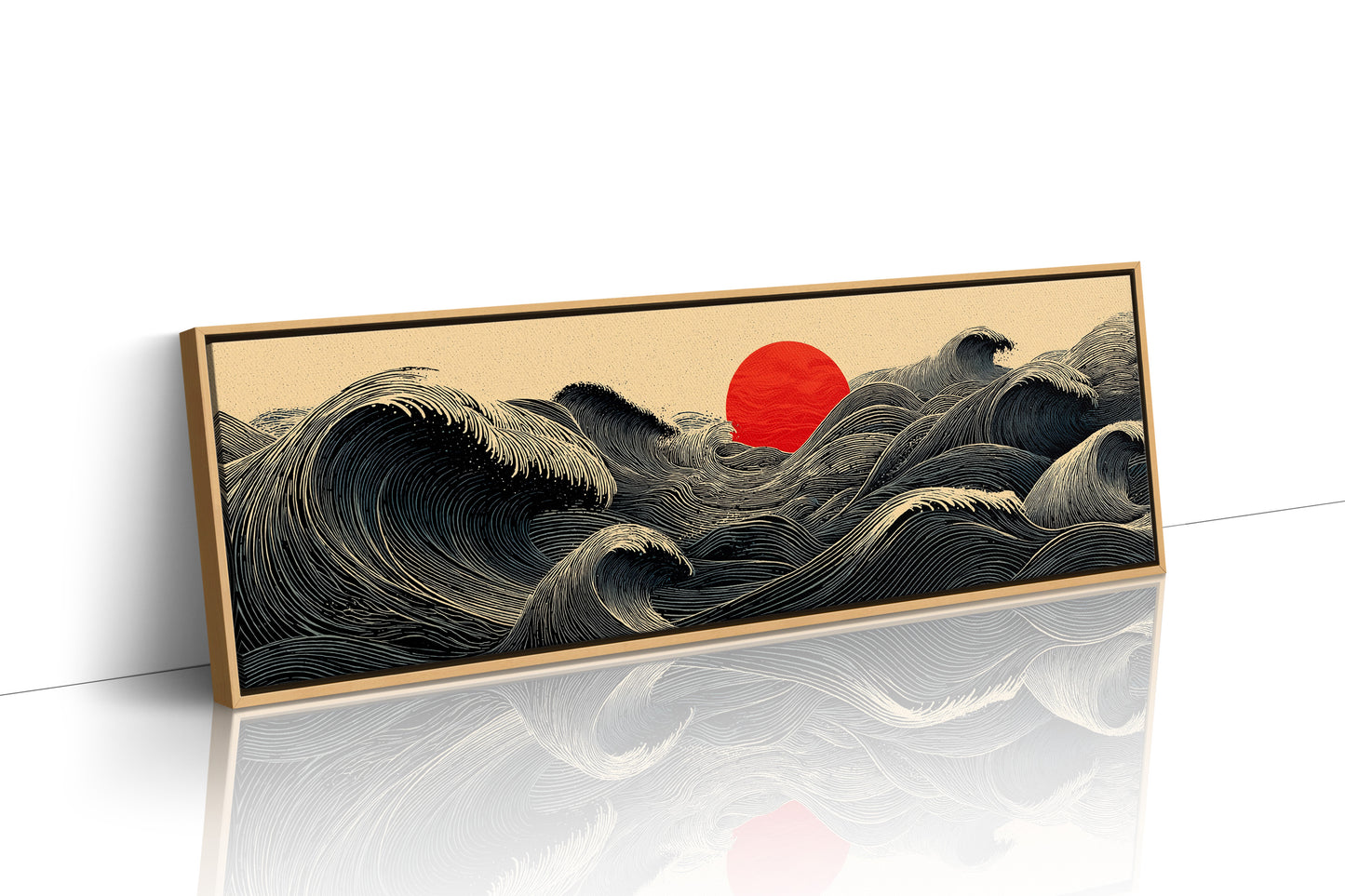 Waves Gather Before the Red Sun