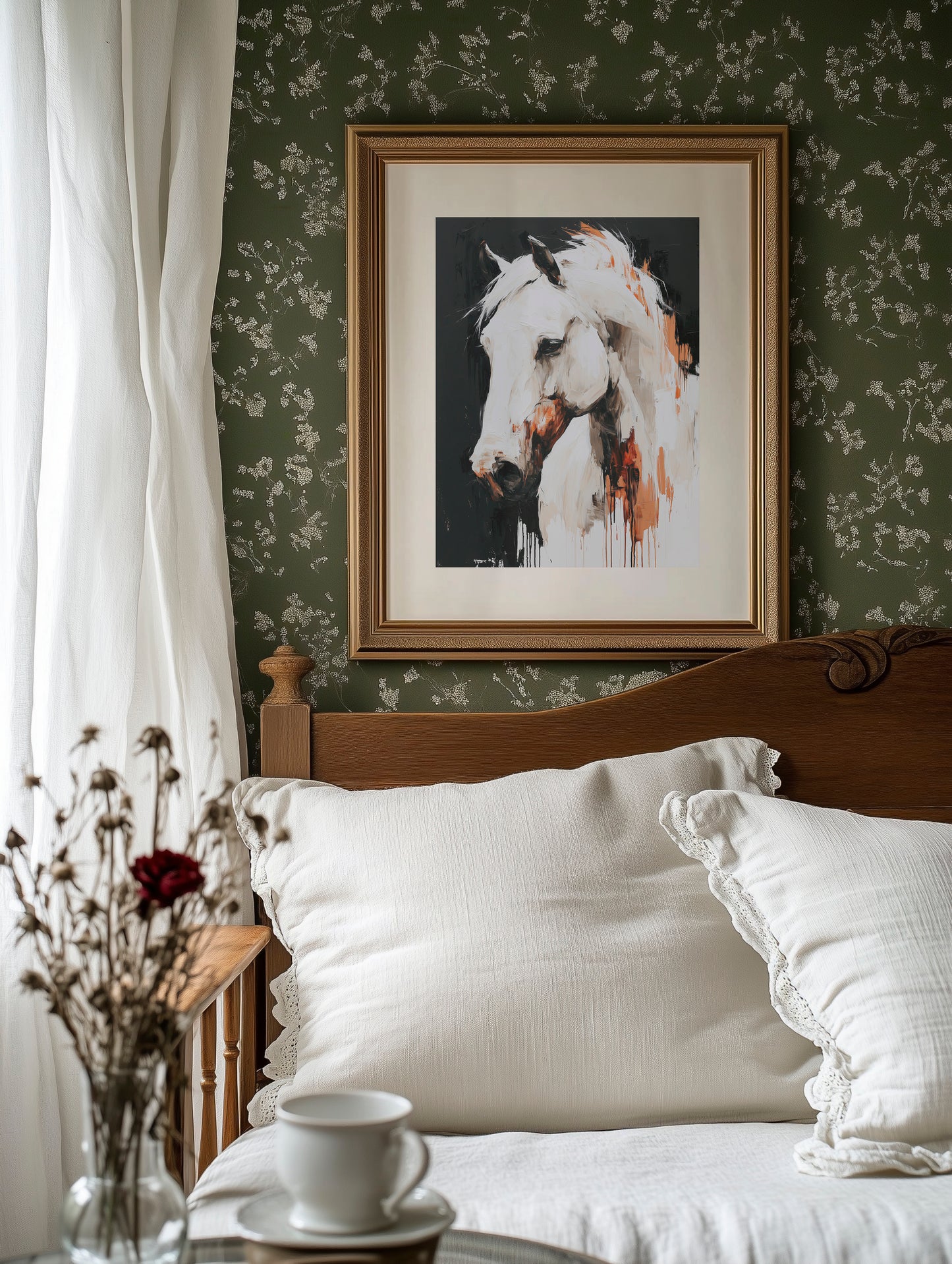 White Stallion in Amber Light