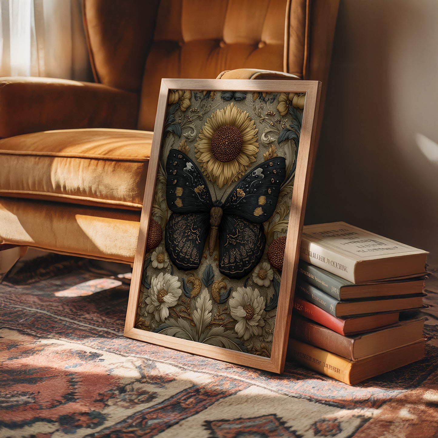 Dark Wings on a Golden Garden