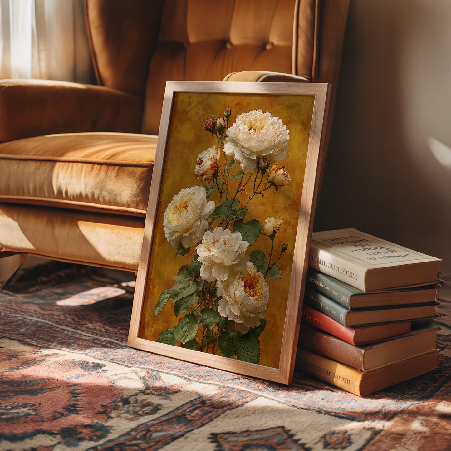 Cream Roses on a Golden Afternoon