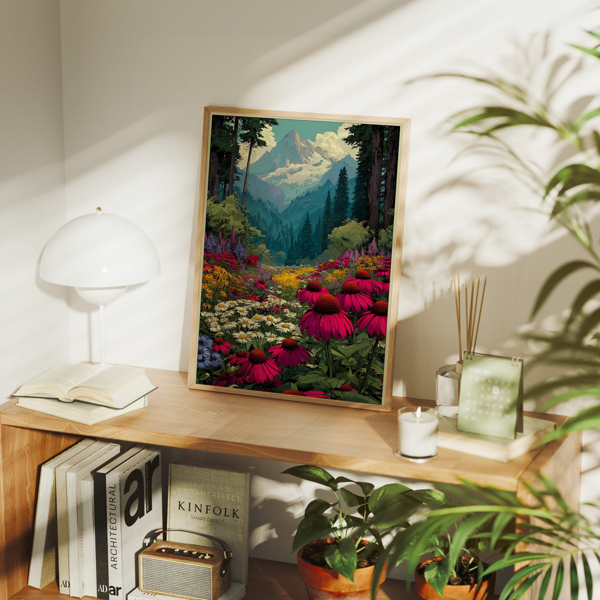 Wildflower Vista: Retro National Park Poster