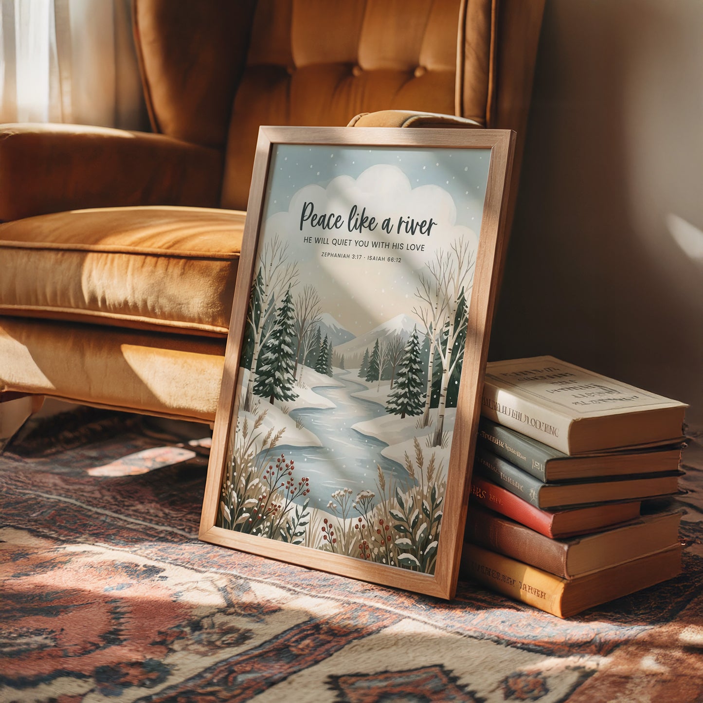 Peace Like a River: Winter Scripture Print