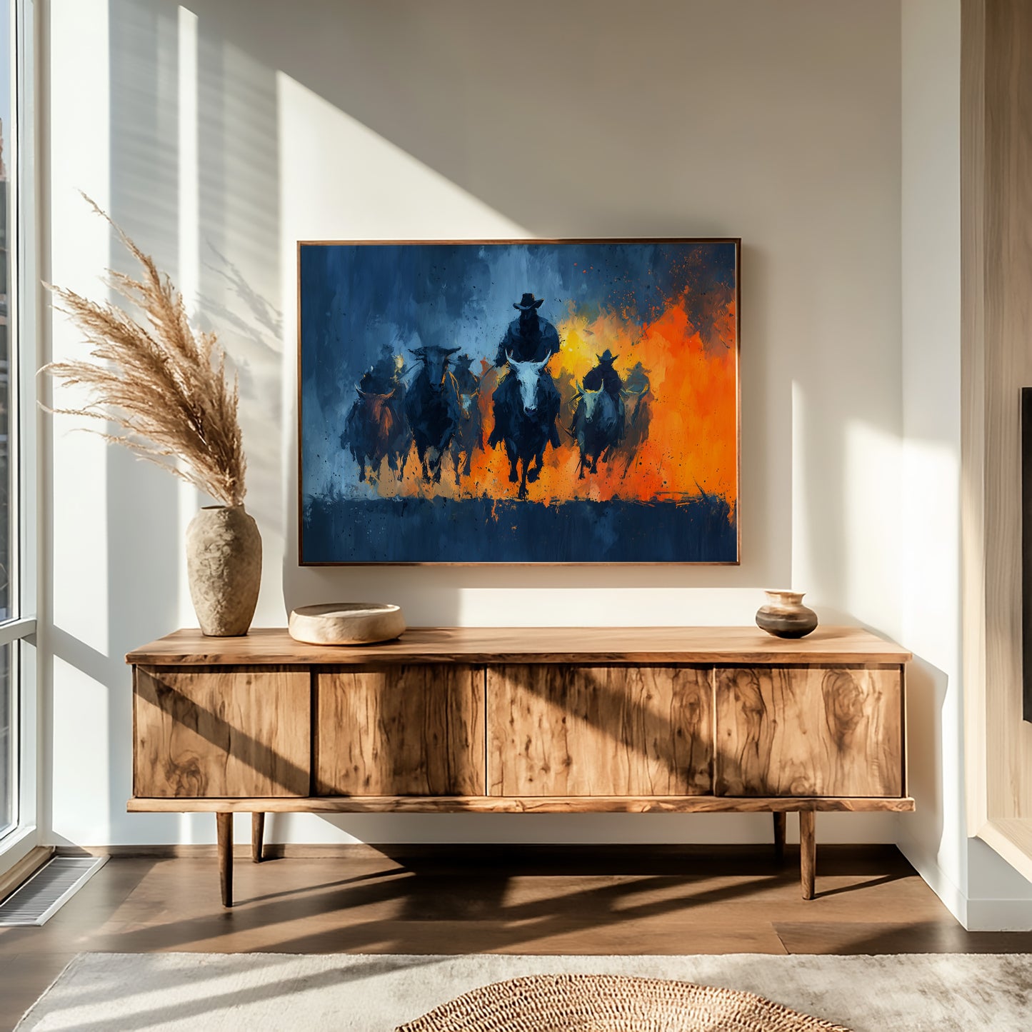 Cattle Drive Through Fire