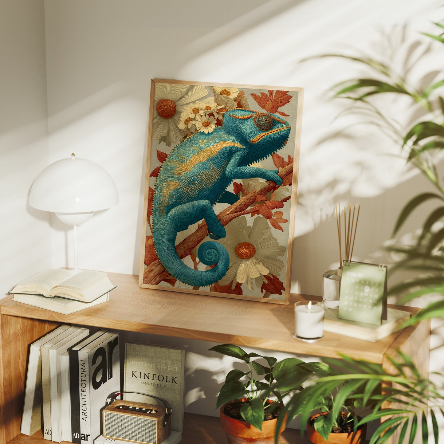 Chameleon, Vintage Botanical Study
