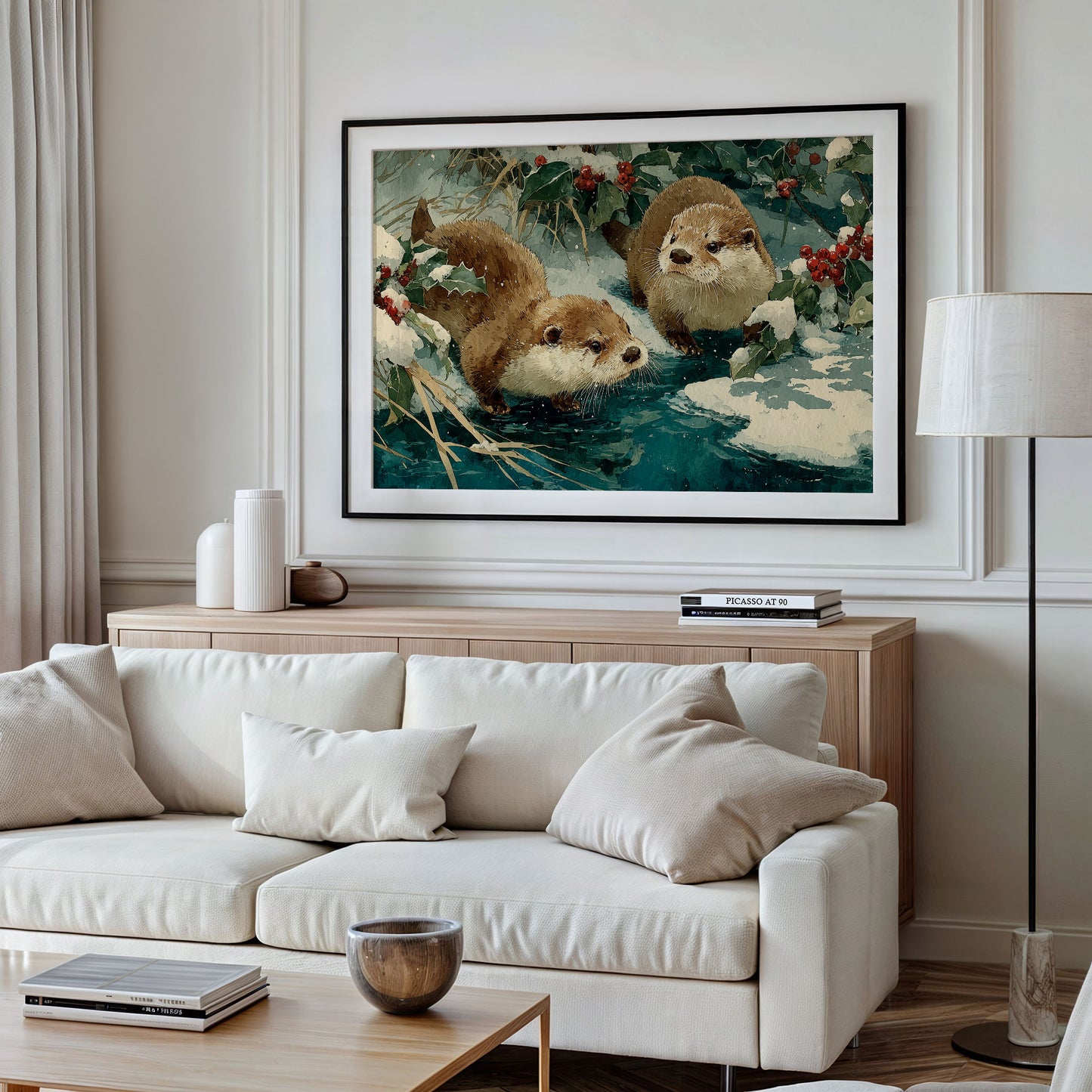 Two Otters, One Winter Stream