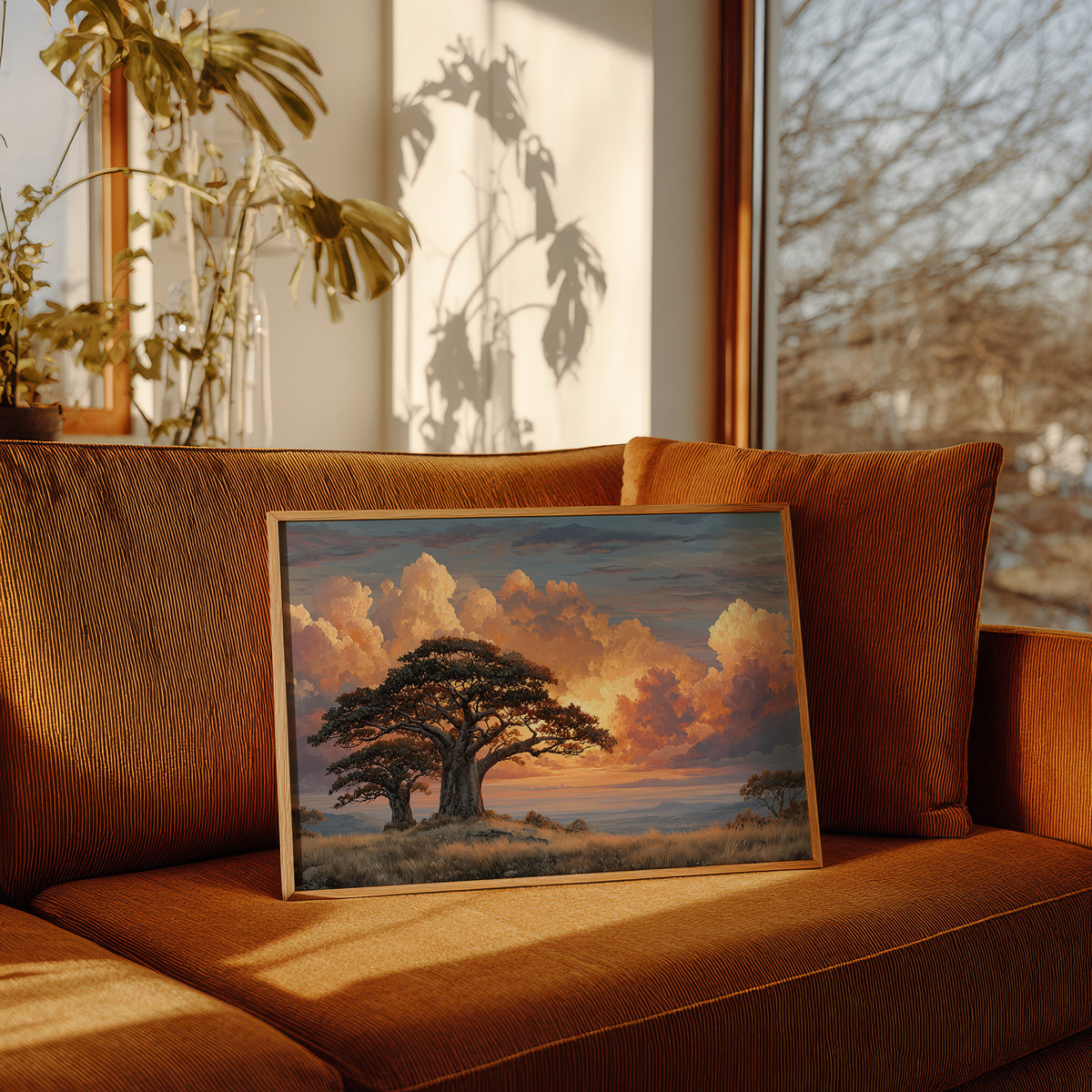 Two Baobabs, One Shared Sunset