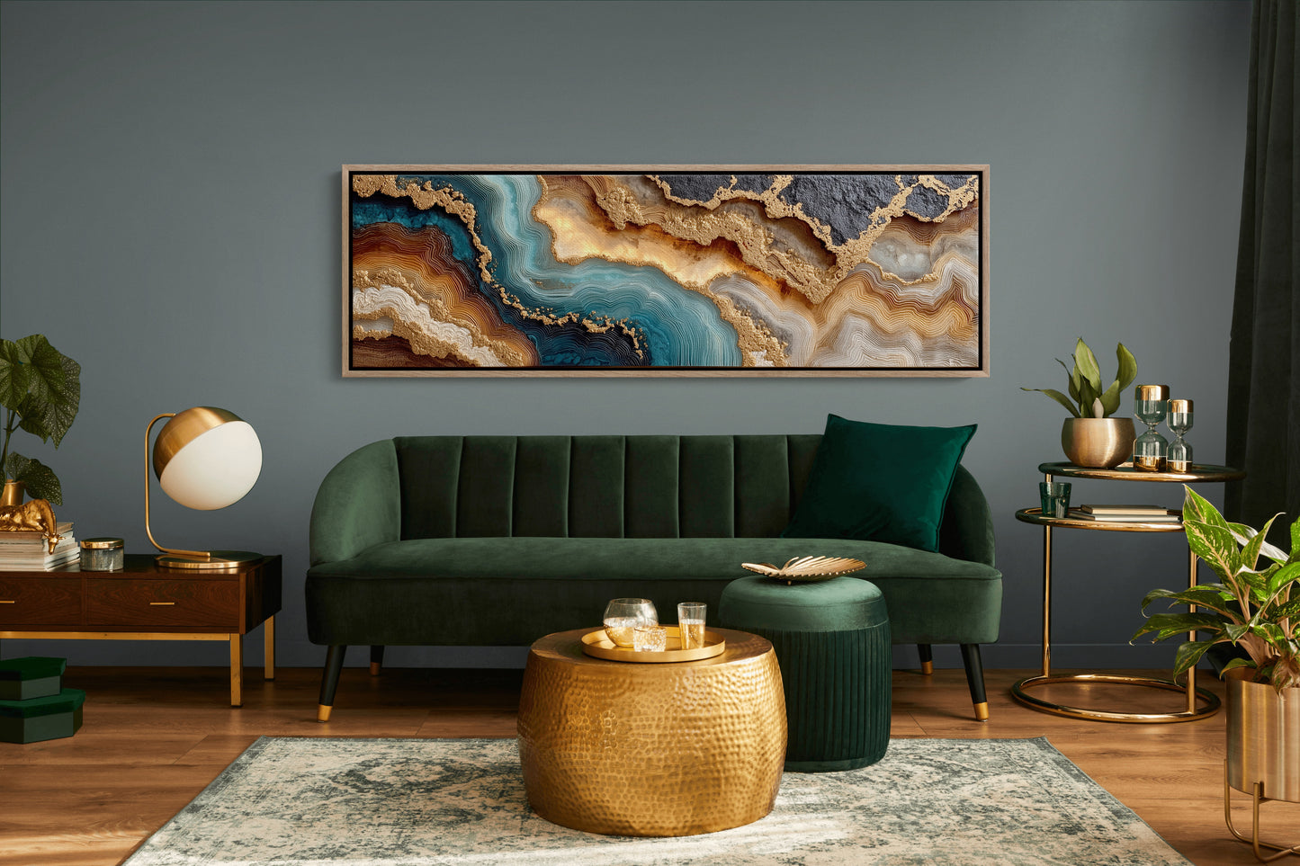 Teal and Gold Geode Flow