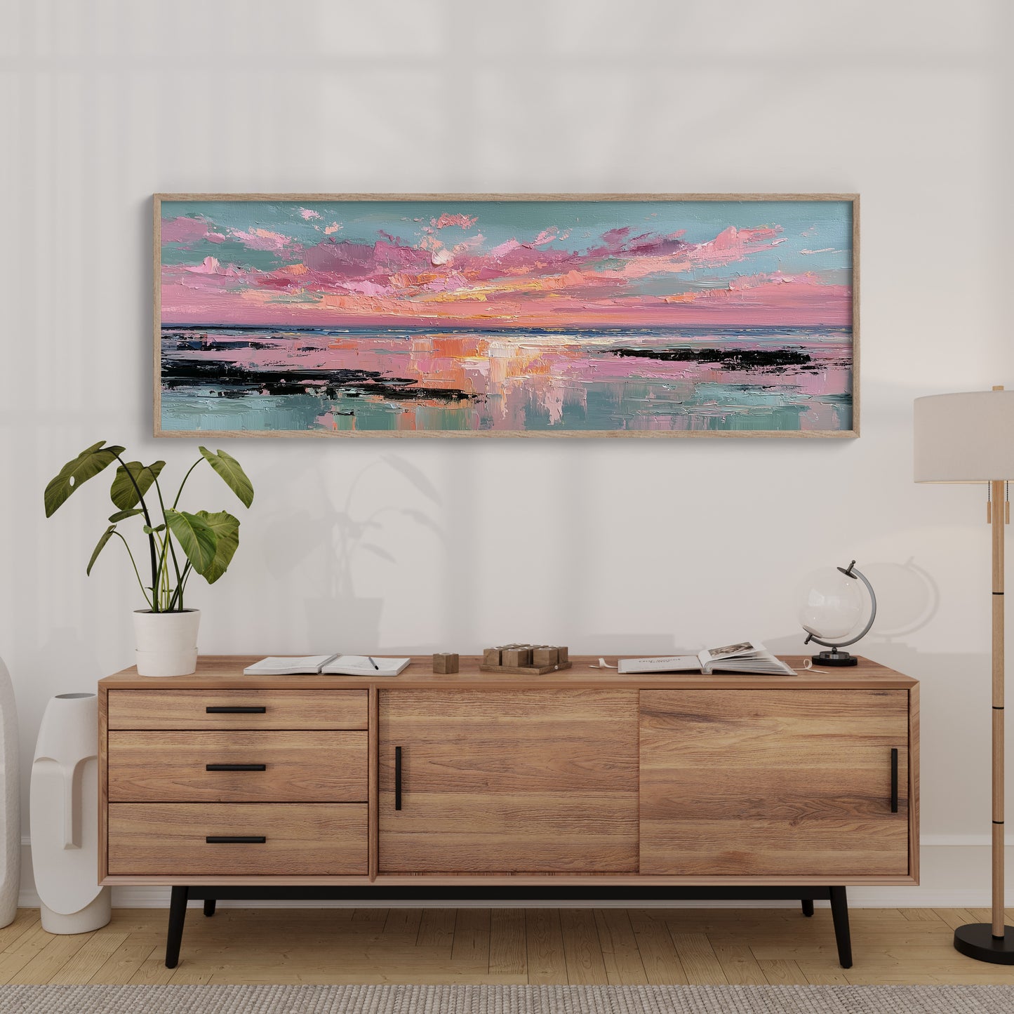 Blush Horizon Coastal Sunset