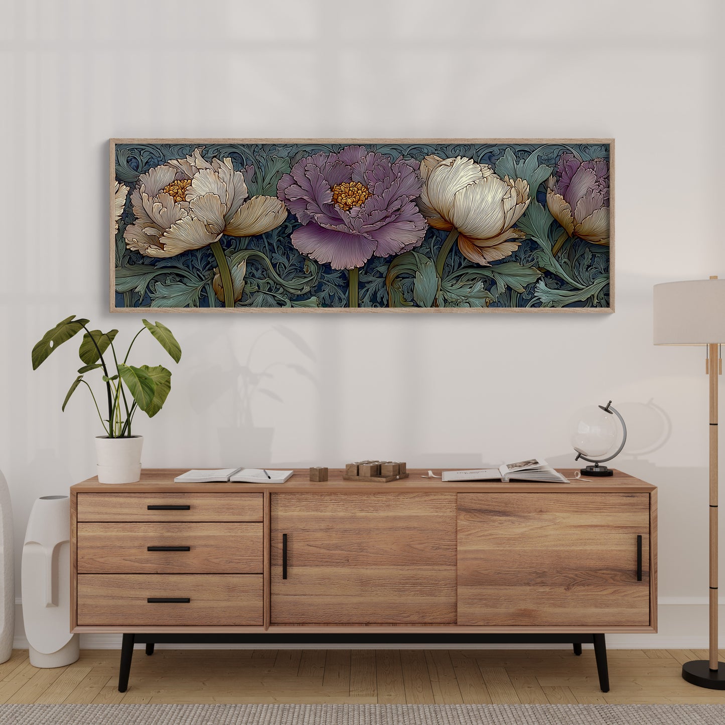 Victorian Peonies In Midnight Garden