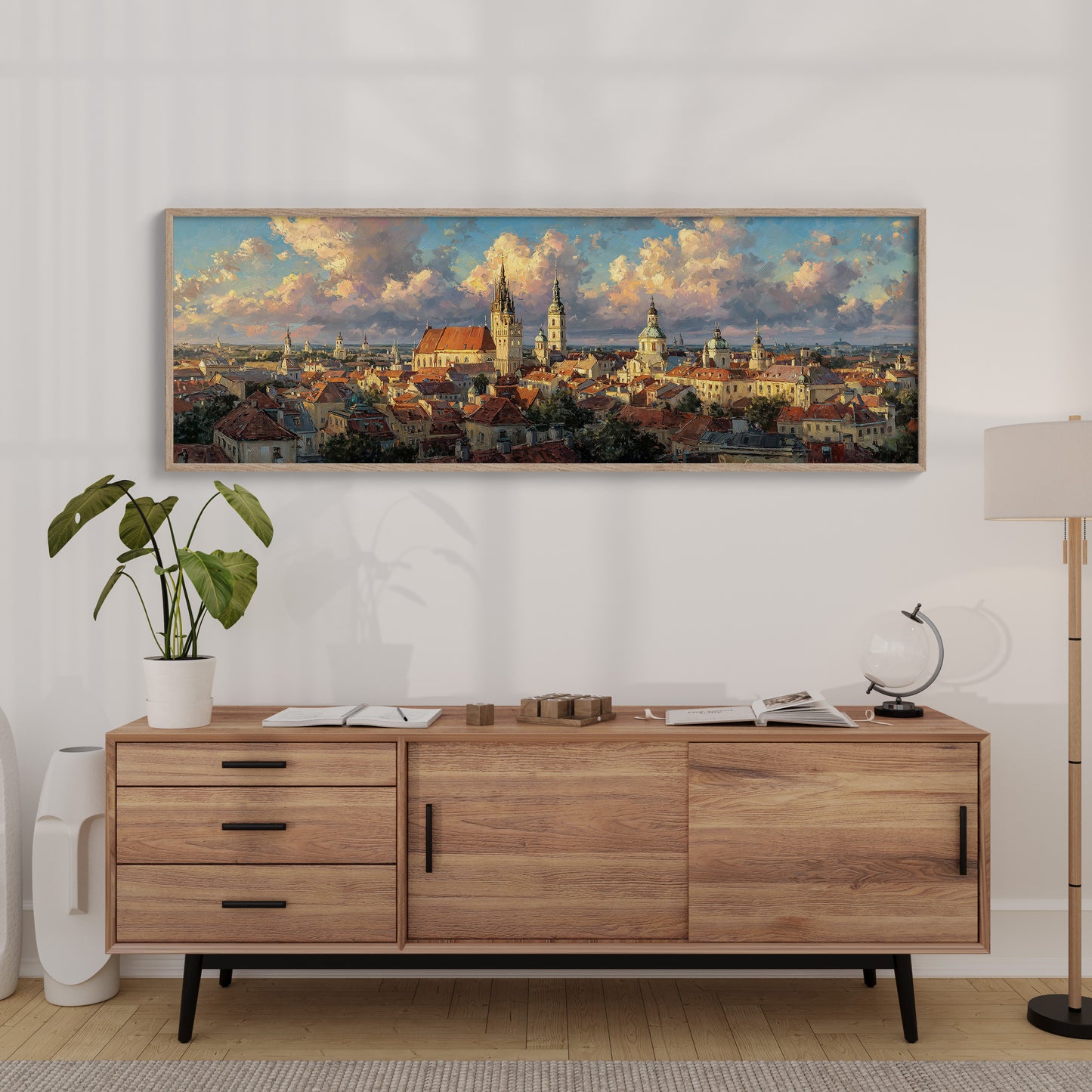 Golden Light Over Historic City Skyline