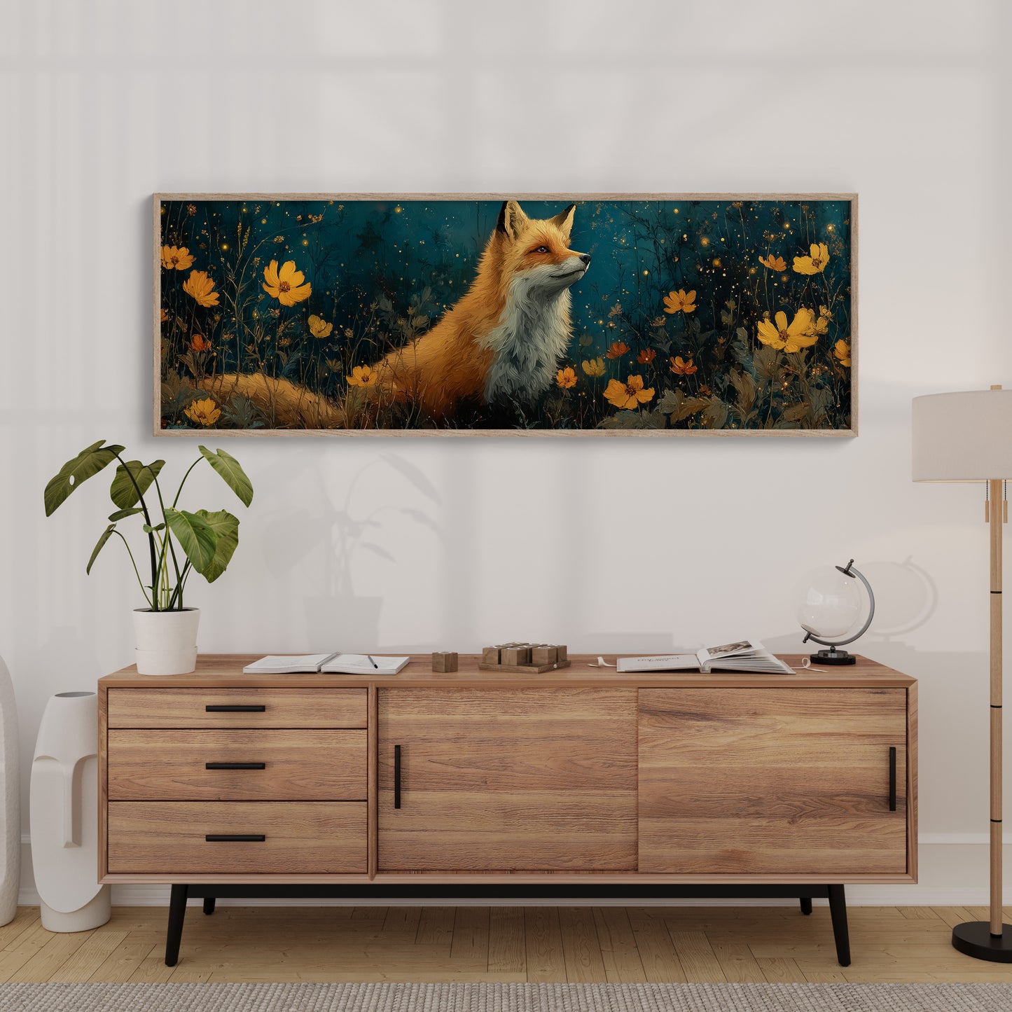Enchanted Forest Fox and Wildflowers