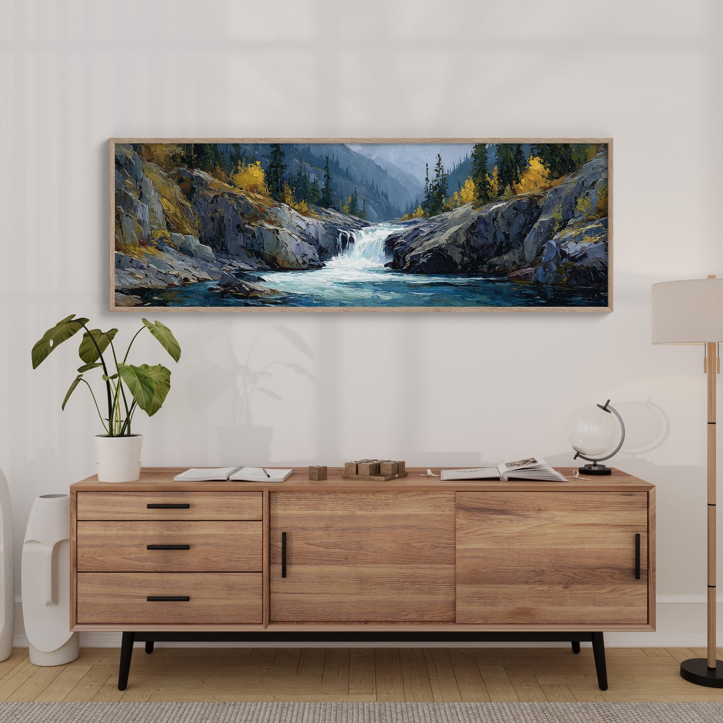 Mountain Waterfall Forest Landscape