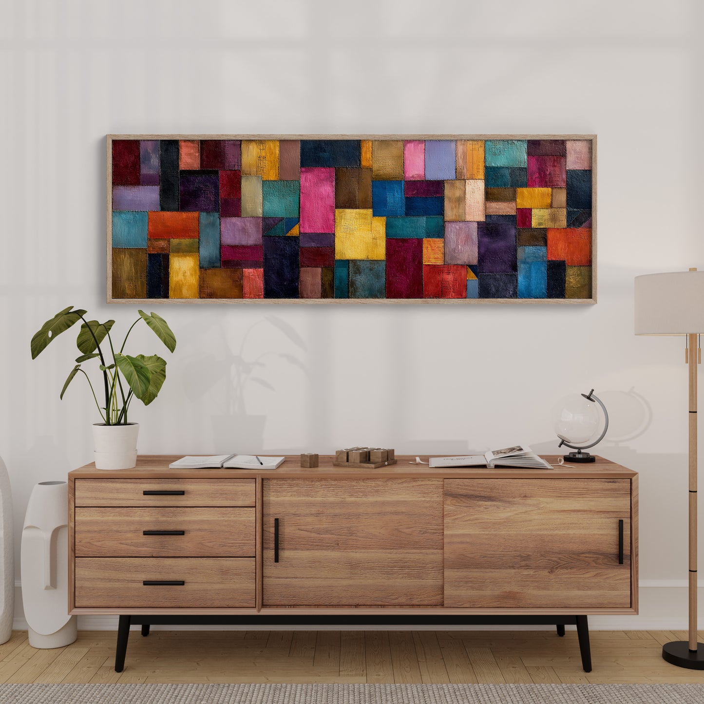 Color Block Abstract Geometric Wall Art