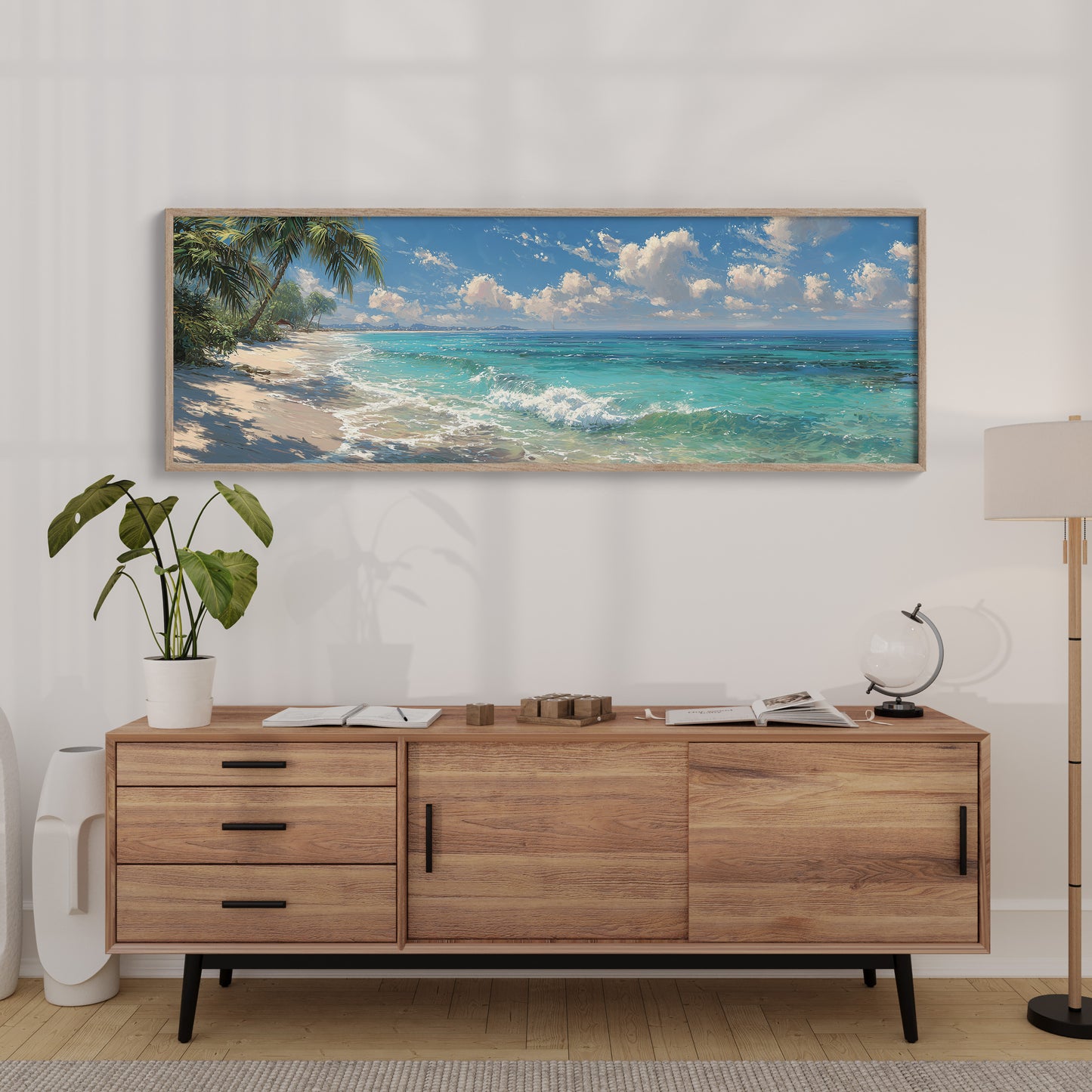 Waves Along a Sunlit Shore