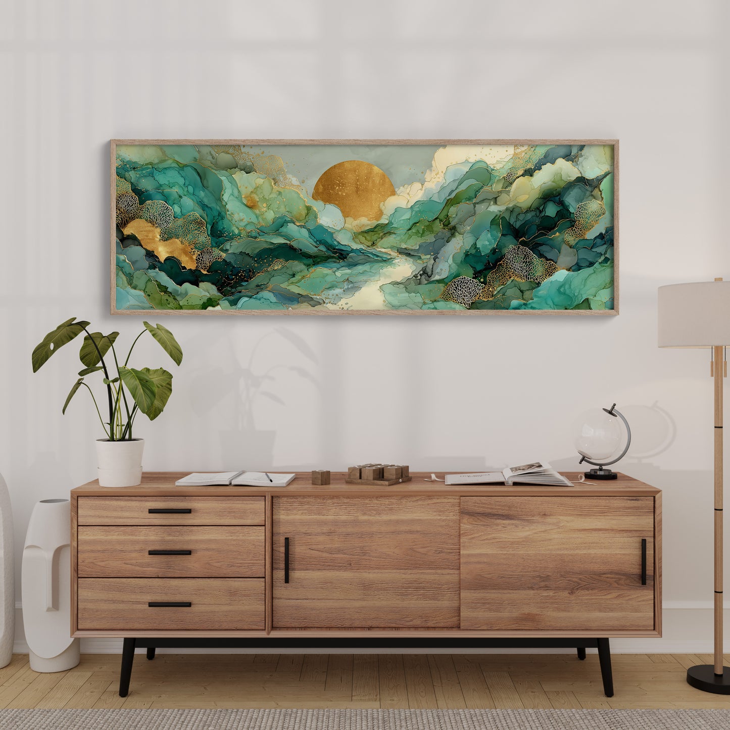Golden Sun Over Emerald Tides