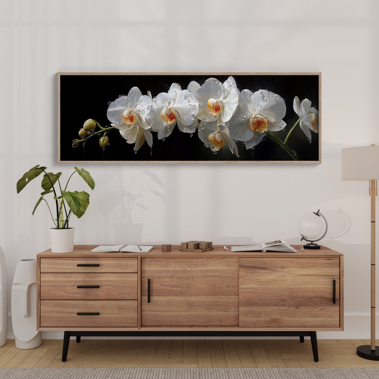 White Orchids In Midnight Bloom