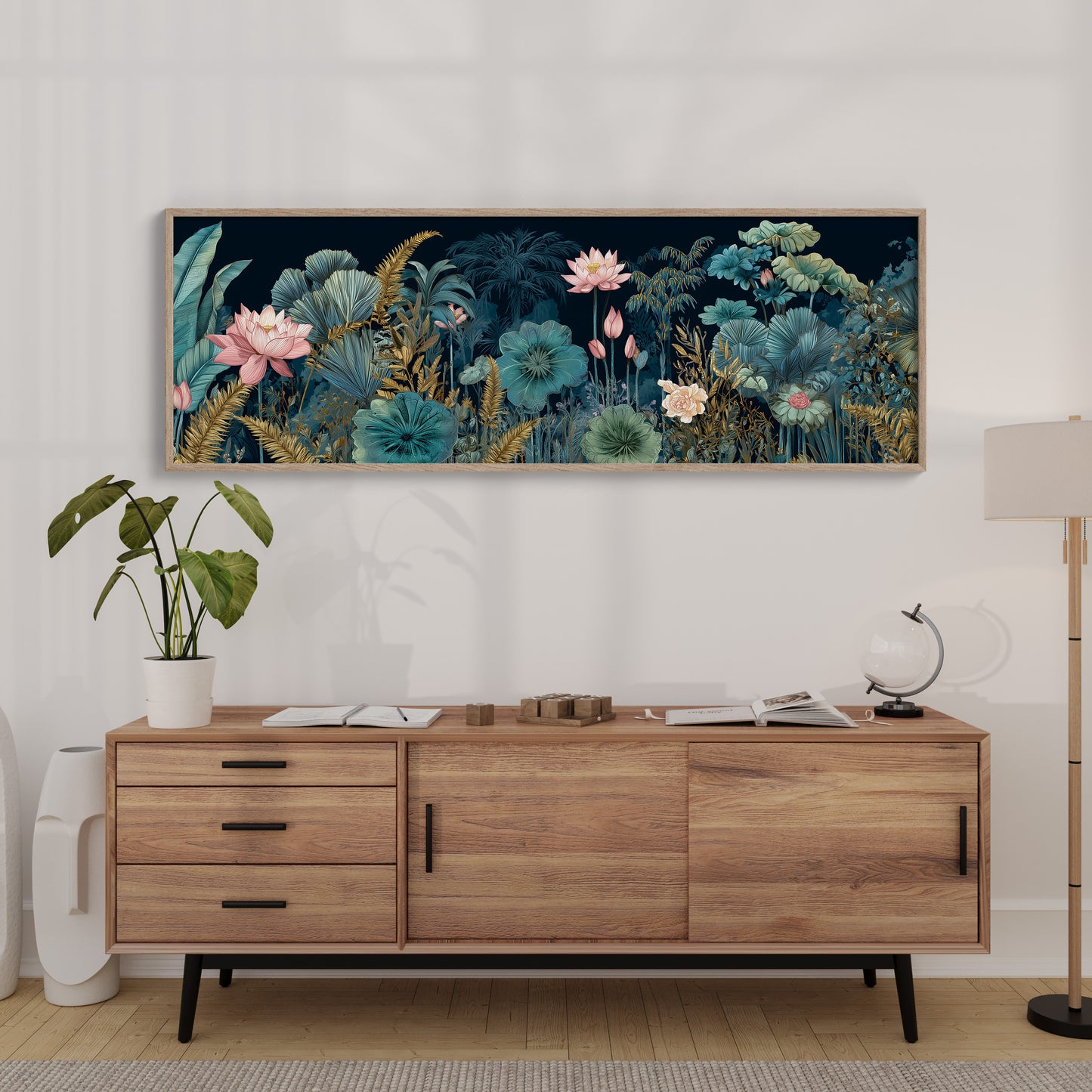 Lotus Garden Under Midnight Blue