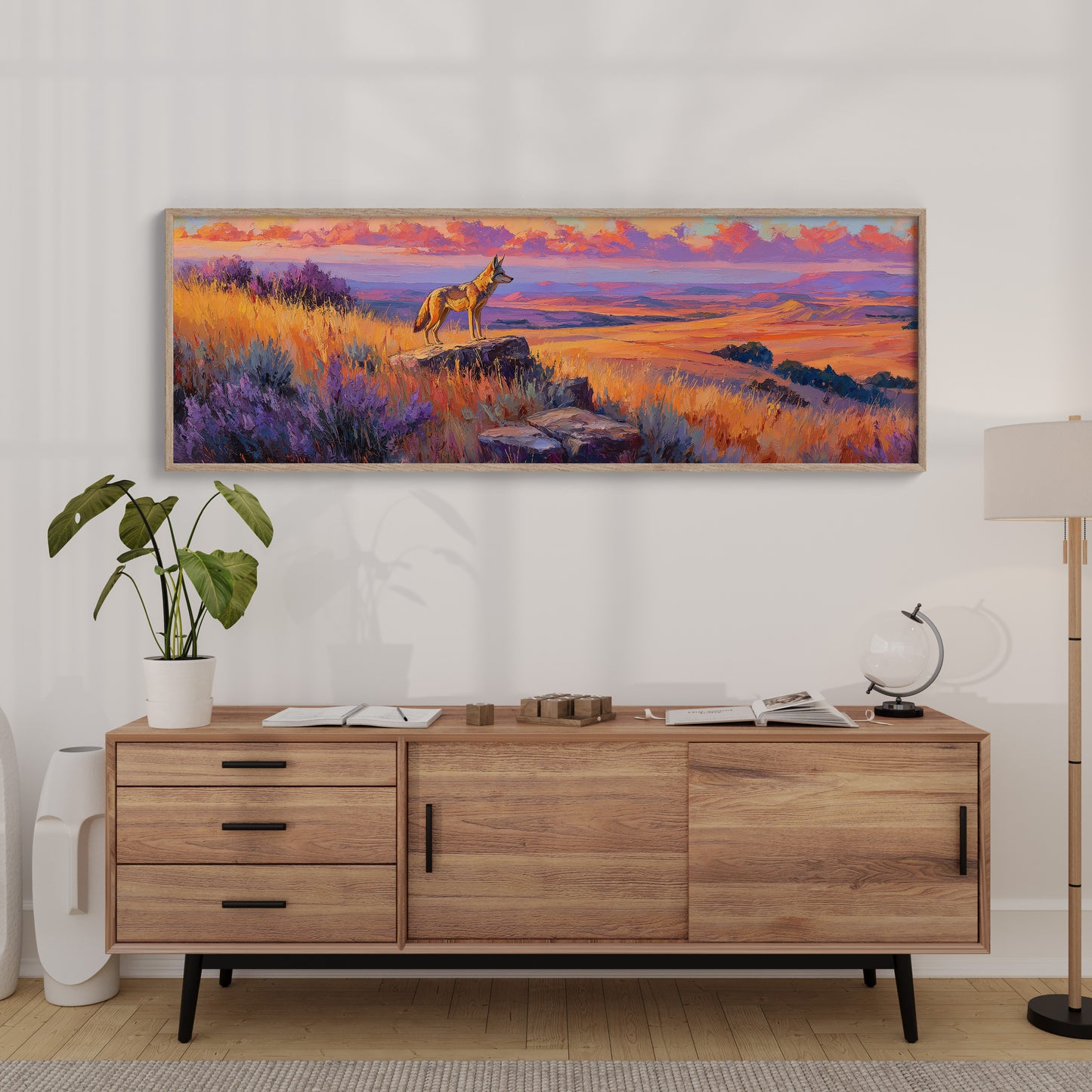 Coyote Standing in Painted Dawn