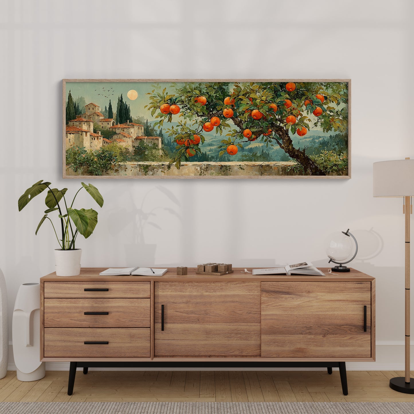 Orchard Moon Over Tuscan Hills