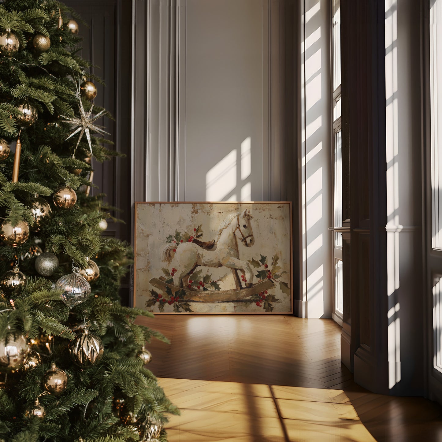 Rocking Horse in Winter Stillness