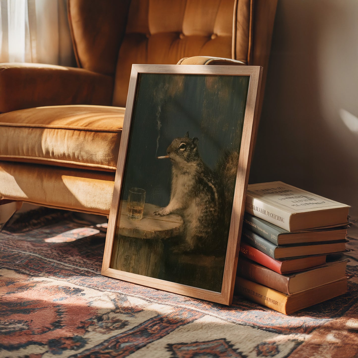 Hard Day at the Acorn Factory: Smoking Squirrel Art