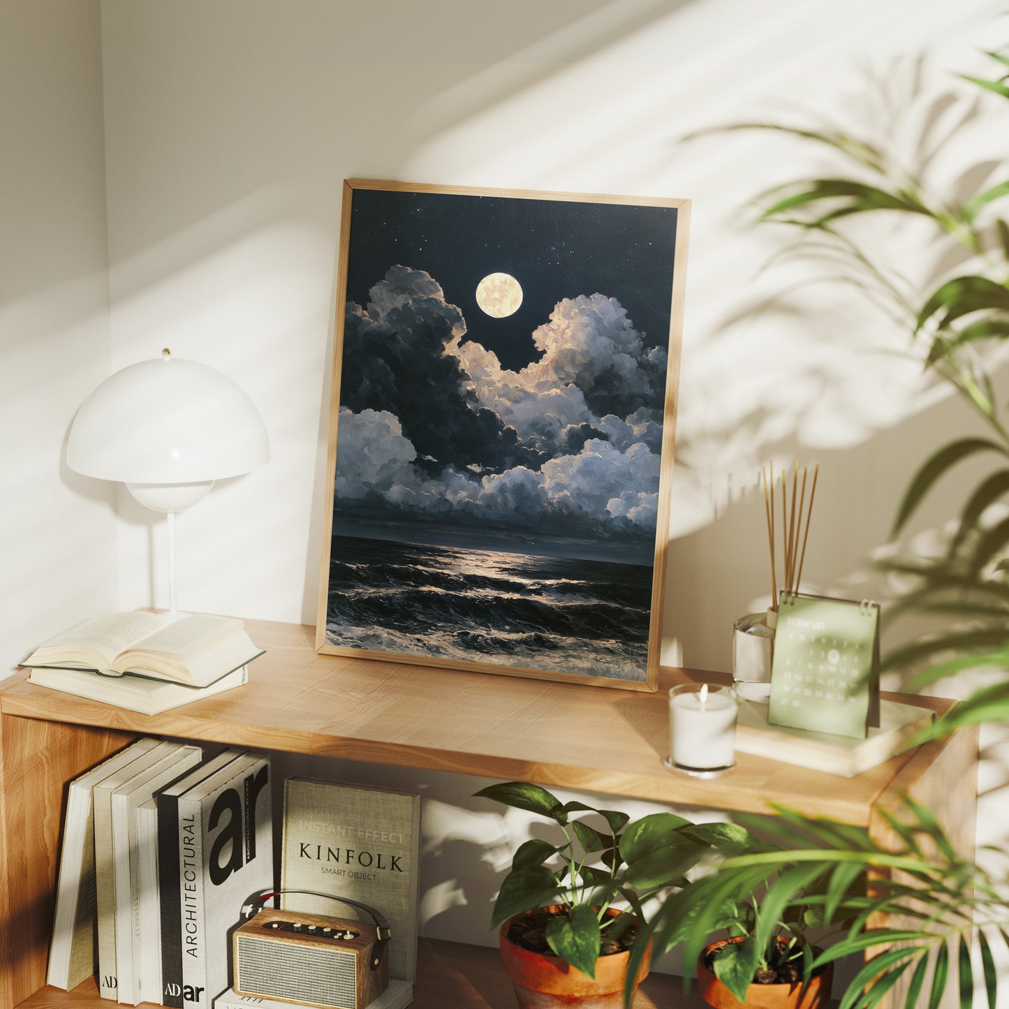 Full Moon Over Dramatic Clouds