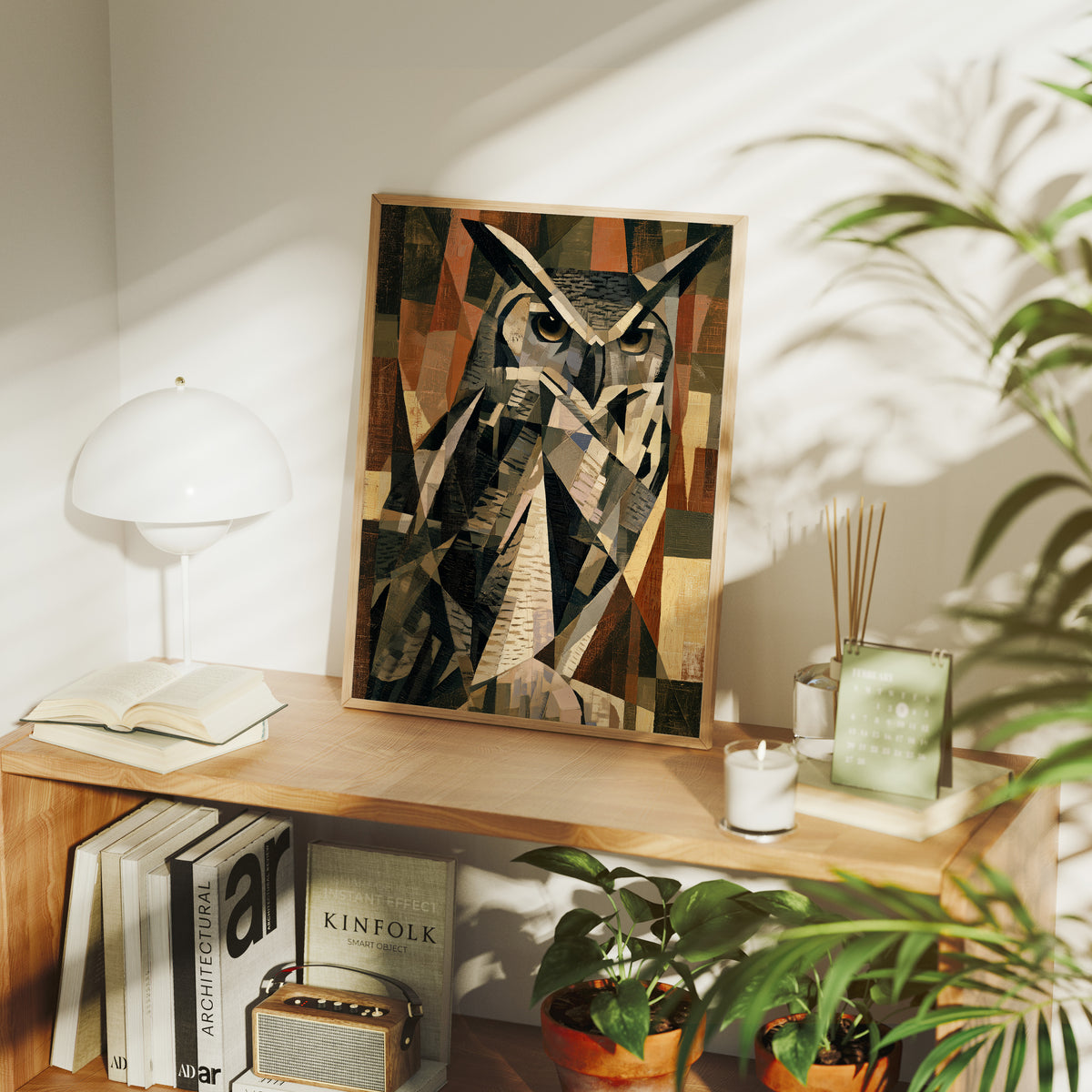 Cubist Great Horned Owl