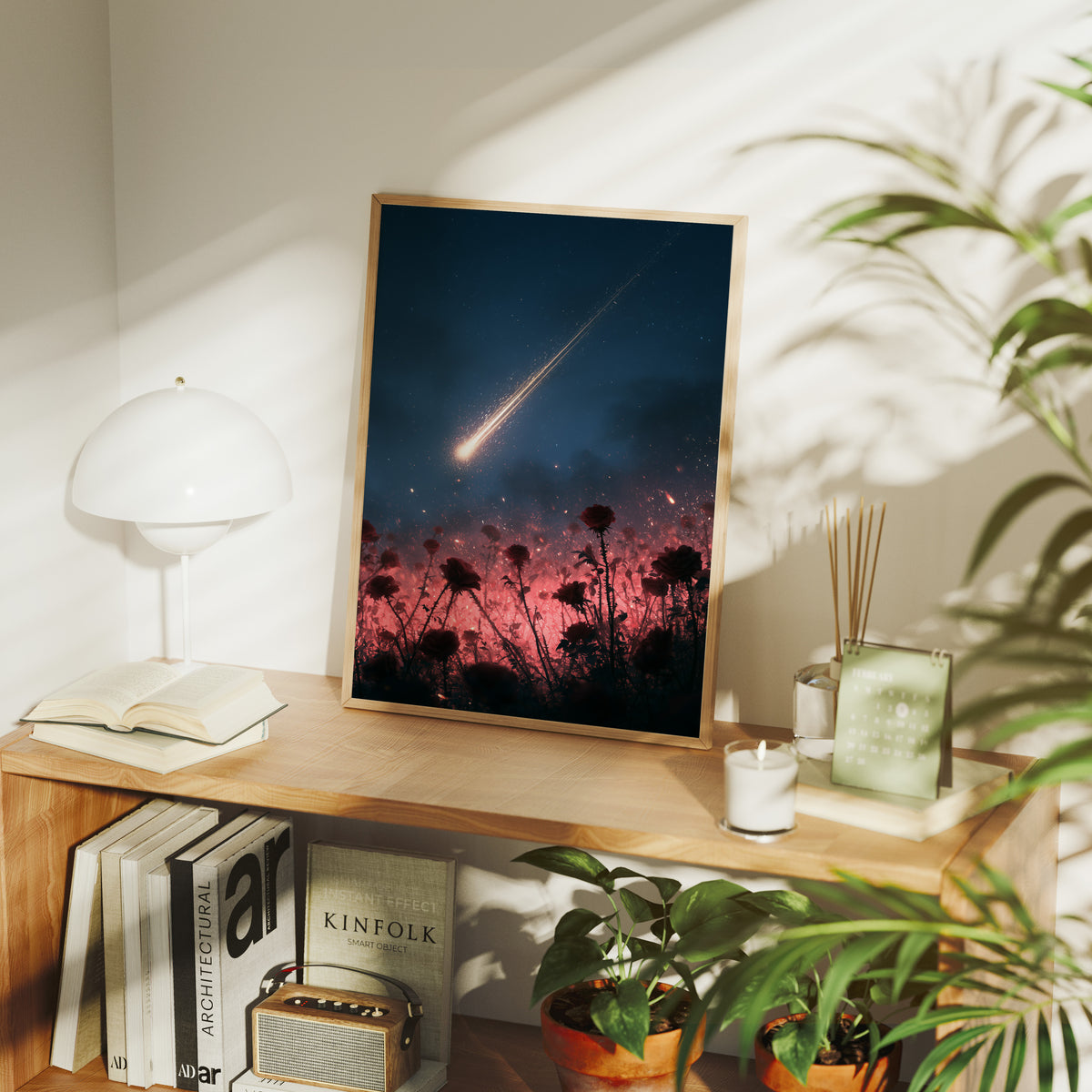 Shooting Star Over Rose Field