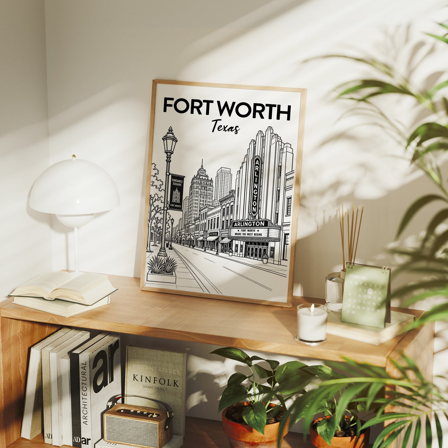 Fort Worth, Marquee Line Art