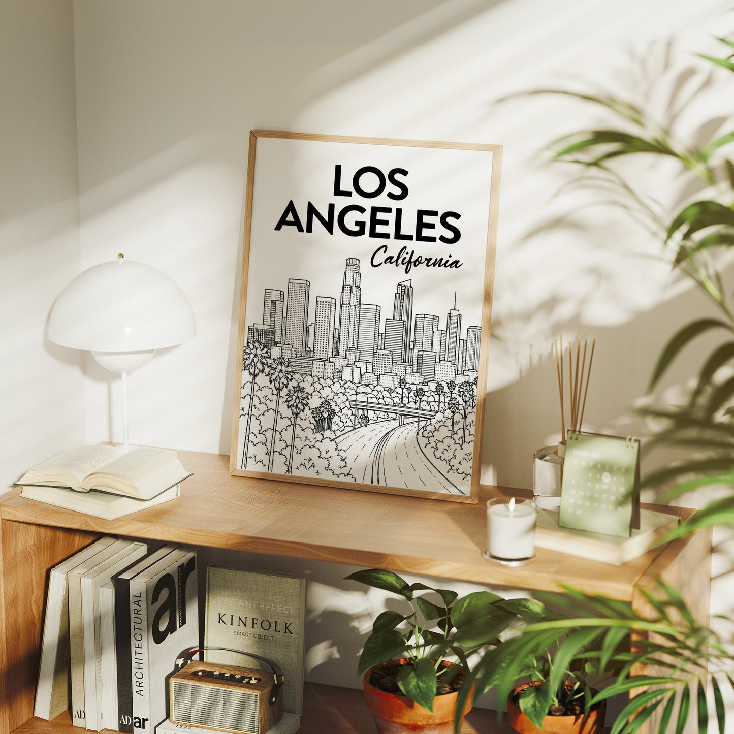 LA, Freeway Skyline Line Art