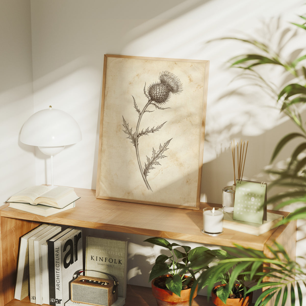 Thistle Study — Vintage Pen and Ink Botanical Print