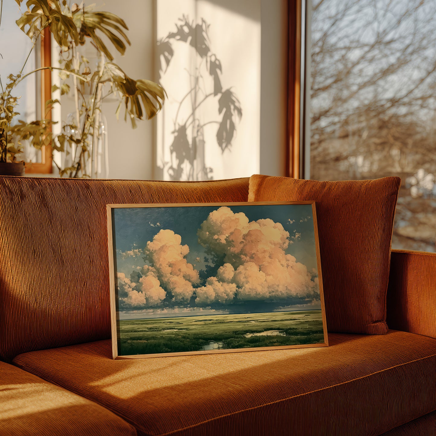 Peach Cloud Over the Marsh