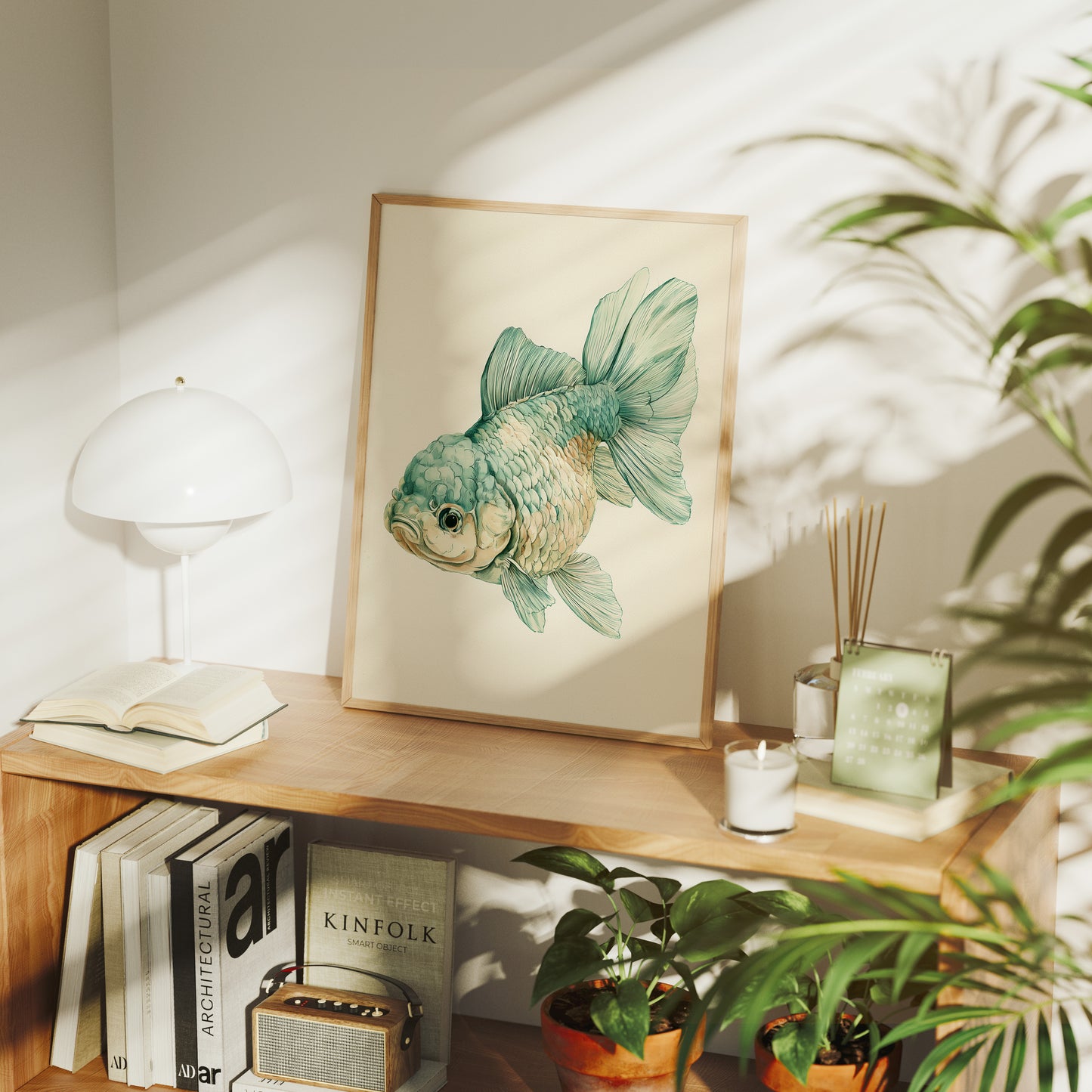 Seafoam Fancy: A Goldfish Portrait