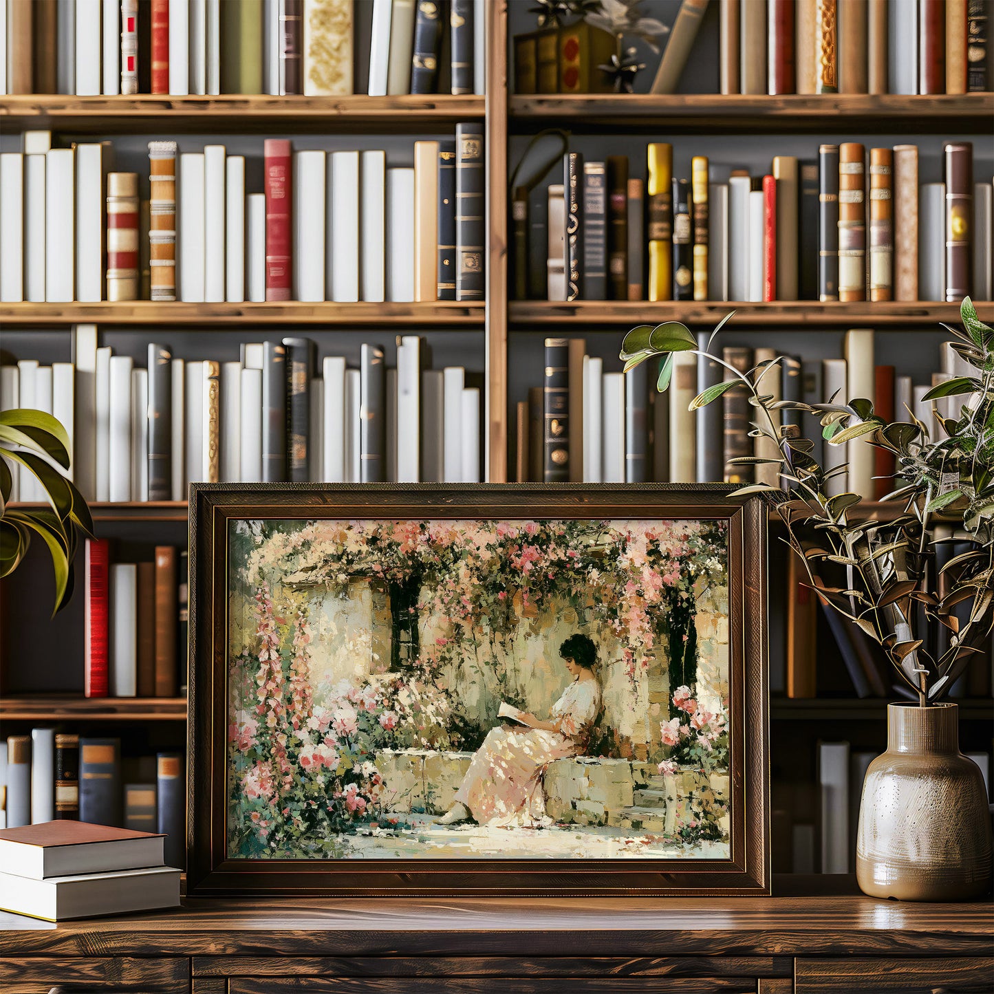 Reading Beneath the Rose Arbor