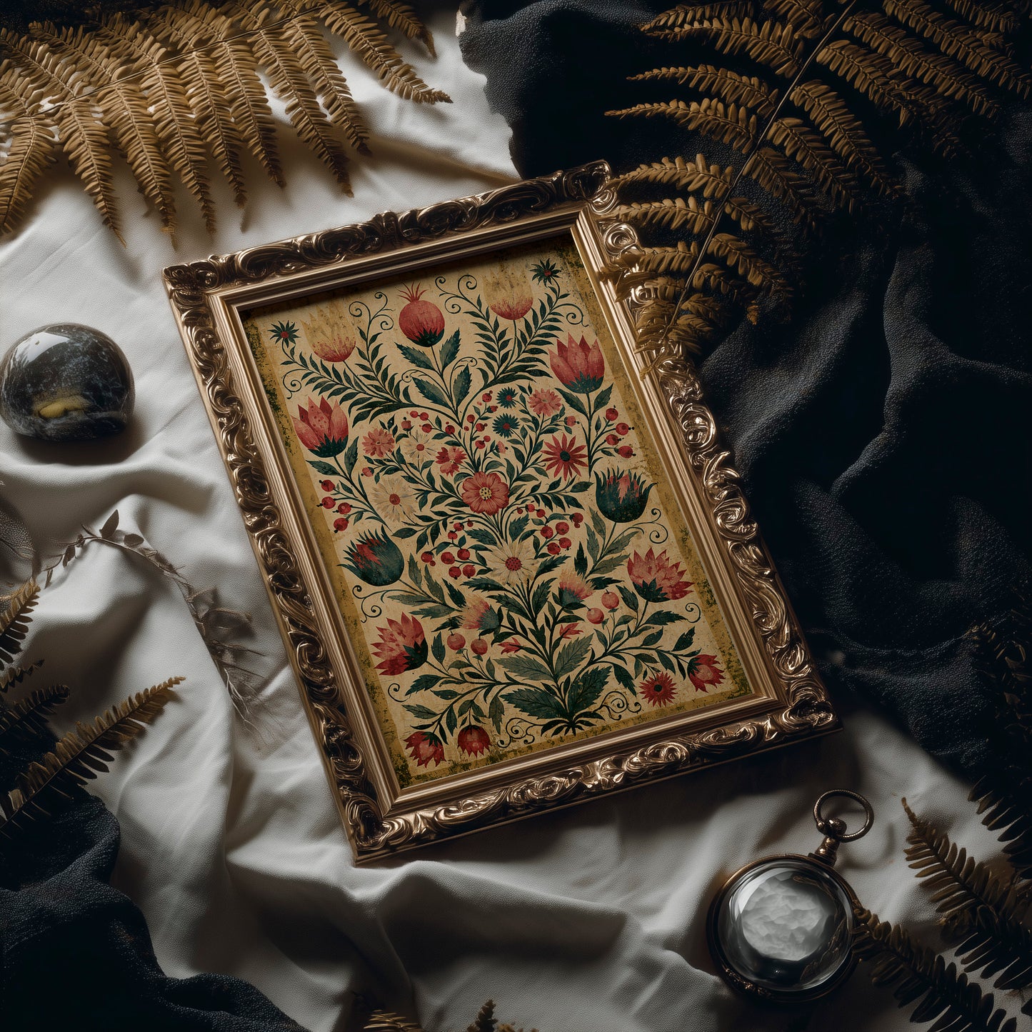 Pomegranate Folk Tapestry