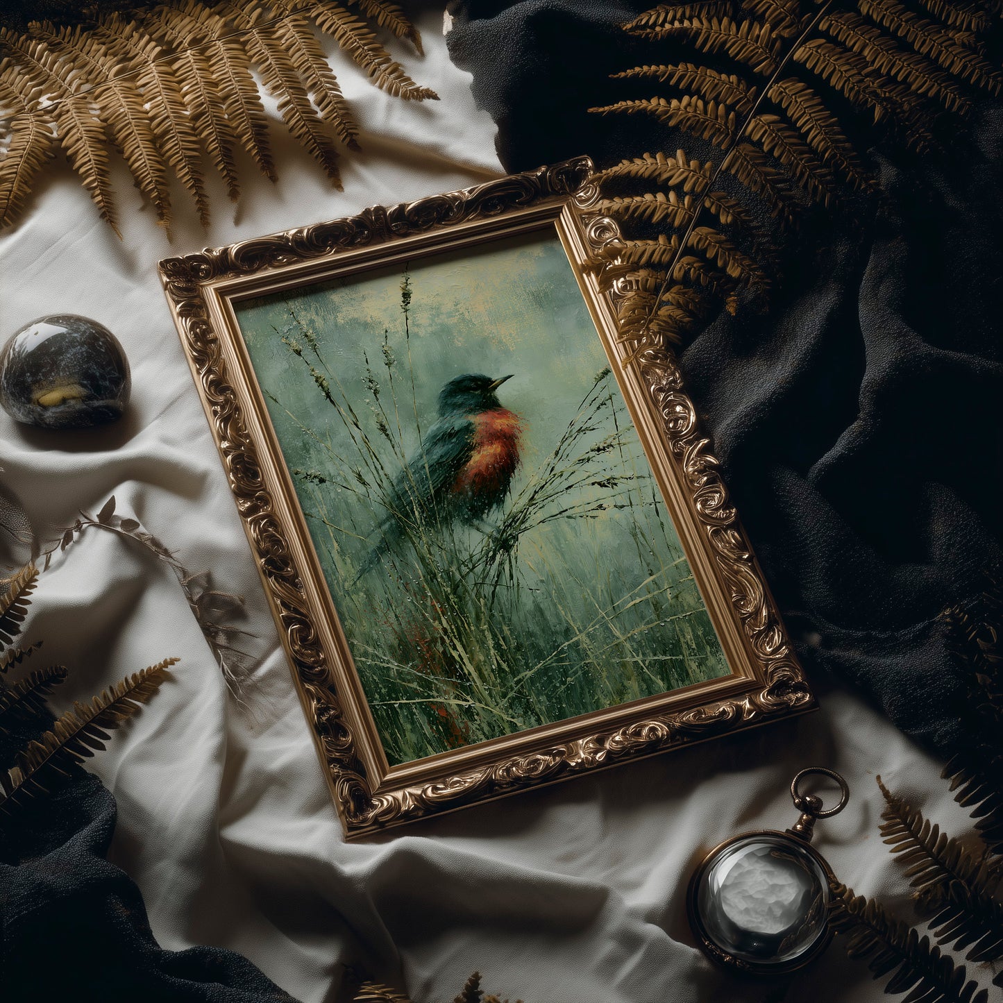 Robin Among the Dewgrass